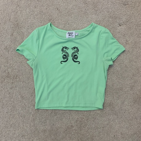 Princess Polly Tops Princess Polly Green Dragon Tee Poshmark